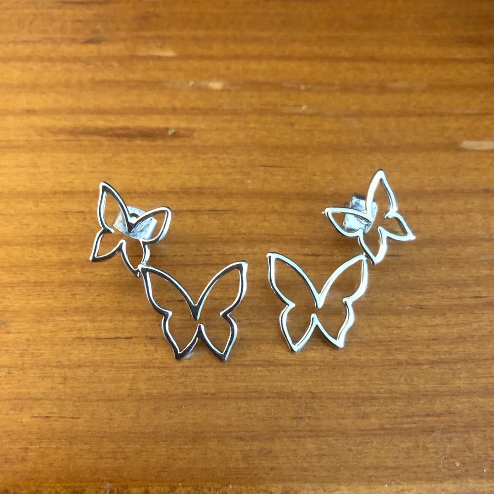 Coach 925 Silver Butterfly Studs